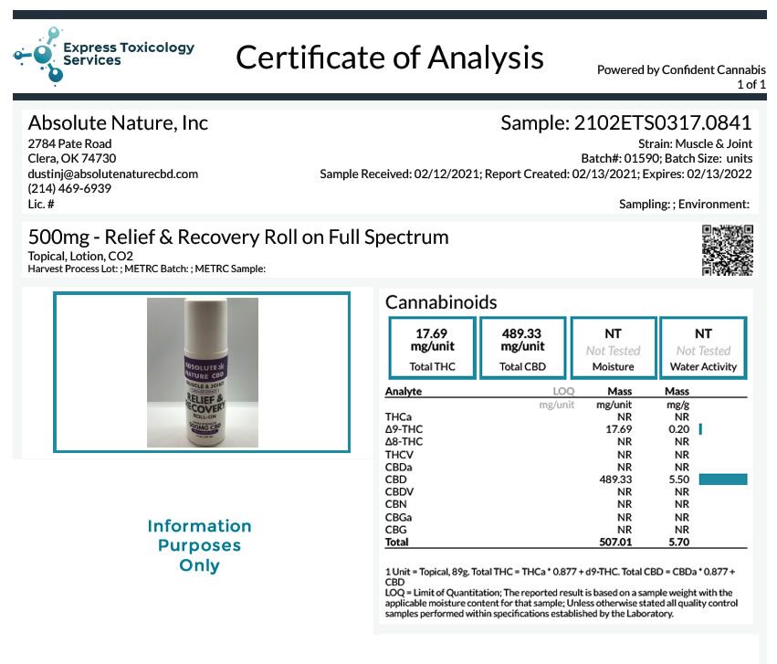 Full Spectrum CBD Cooling Roll-On – 500mg CBD